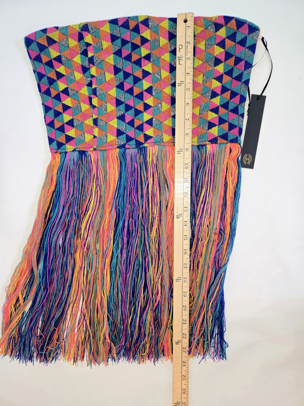 NWT House of Harlow 1960 Colorful Strapless Fringe Boho Beachy Top Womens Size S - Picture 7 of 12